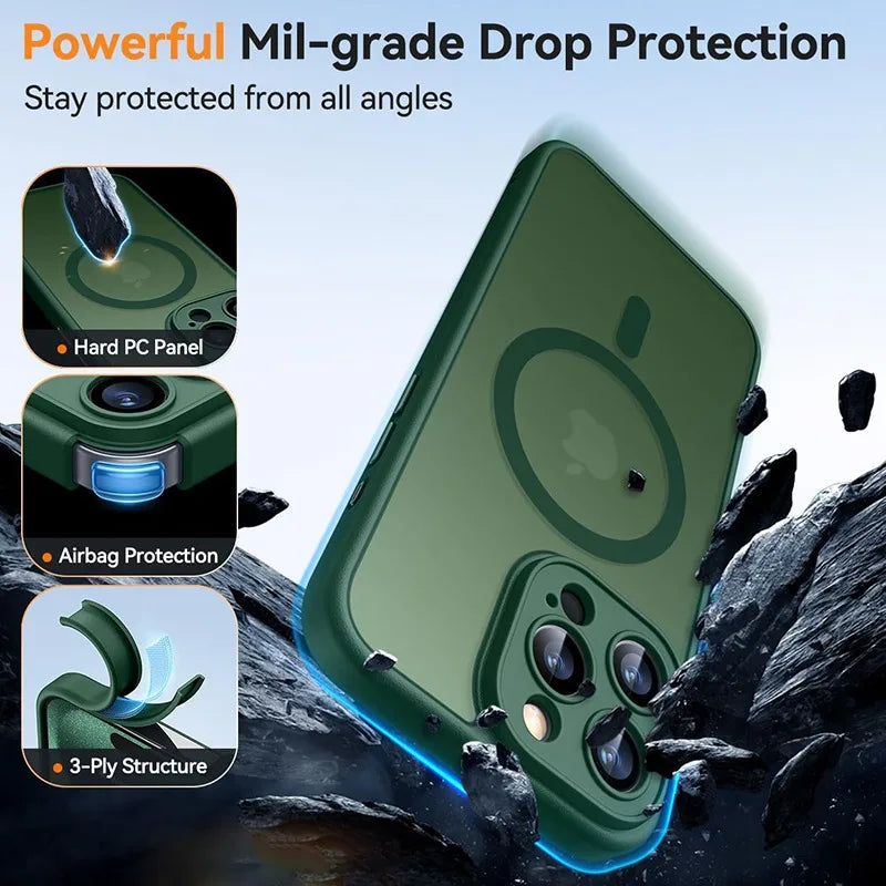 Frosted Magnetic Phone Case Shield